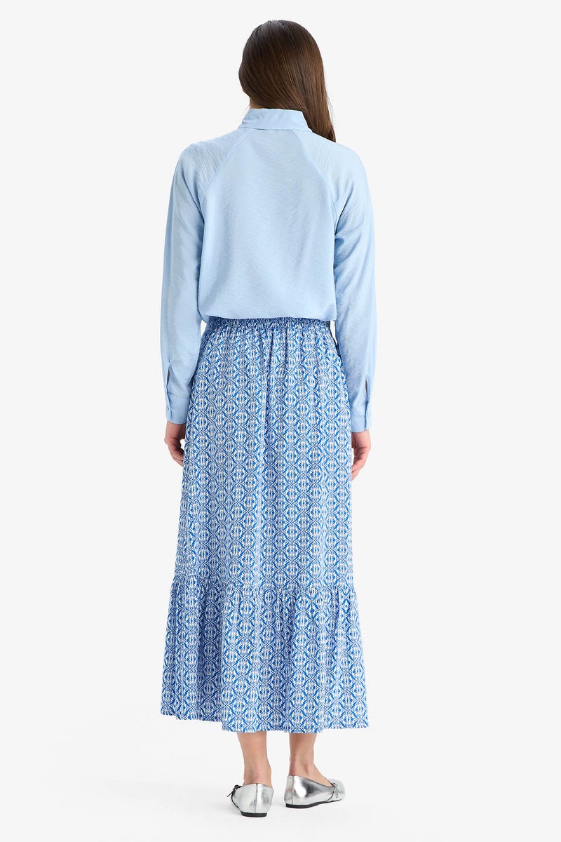 DeFacto Blue Woman Printed Maxi Skirt Casual - Image 5